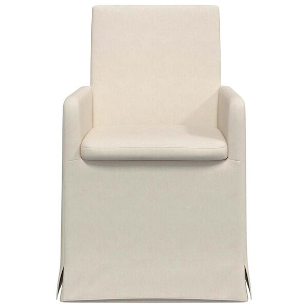 vidaXL Matstolar med hjul 2 pcs Beige 57 x 67 x 95 cm Linne