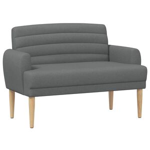 vidaXL Loveseat med knapprapport M&ouml;rkgr&aring; 116 x 67 x 80 cm Tyg