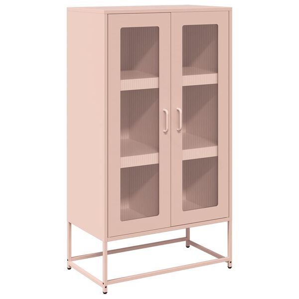 vidaXL Highboard rosa 68x39x123 cm stål