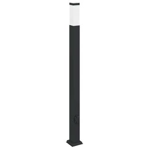 vidaXL Pollare med uttag 110 cm svart IP44