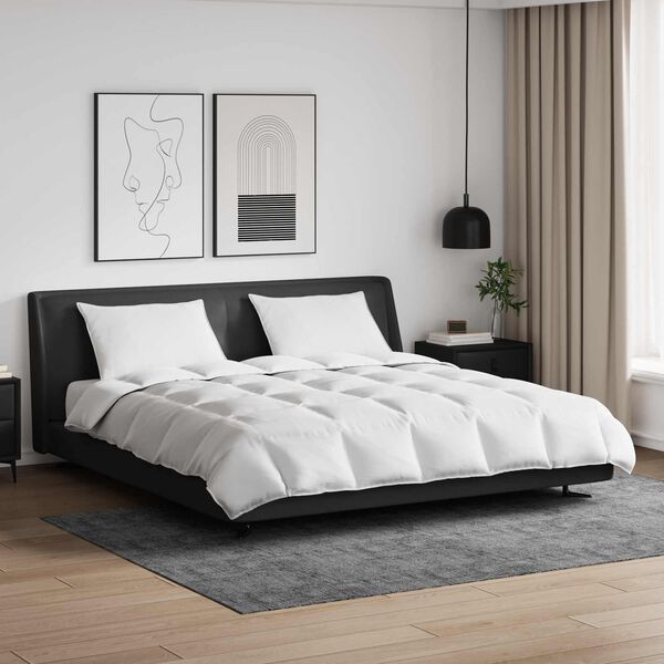 vidaXL T&auml;ckeset med kudde 3 pcs Vit Dunfj&auml;der