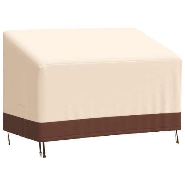 vidaXL Bänkskydd 2-sits beige 132x71x56/81 cm 600D oxford