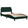 vidaXL Bed Frame with LED without Mattress "Hanko" Dark Green 100x200 cm Velvet