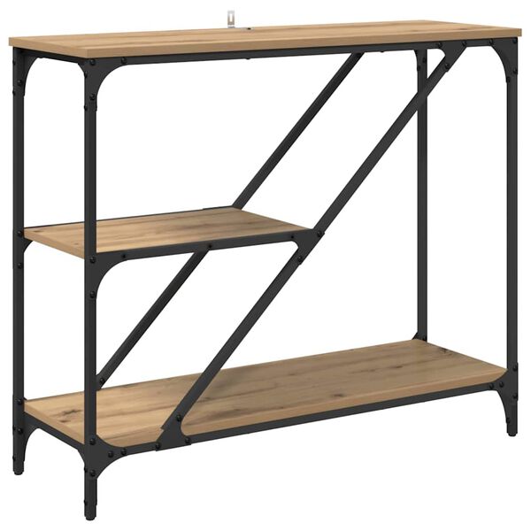 vidaXL Konsolbord Artisan Ek 88,5 x 30 x 75 cm Konstruerat tr&auml;
