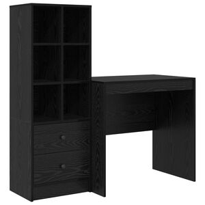 vidaXL Skrivbord Svart Ek 125,5 x 50 x 127 cm 2 st