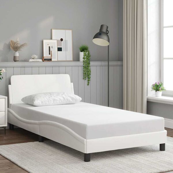 vidaXL Bed Frame "Dover" White 100x200 cm Faux Leather