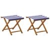 vidaXL Deck Chair 2 pcs Massiv Eukalyptus Tr&auml; Bl&aring; och Vit