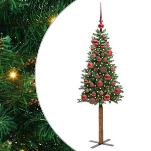 vidaXL Smal julgran med 150 LED-lampor Gr&ouml;n 150 cm PVC och solid furu