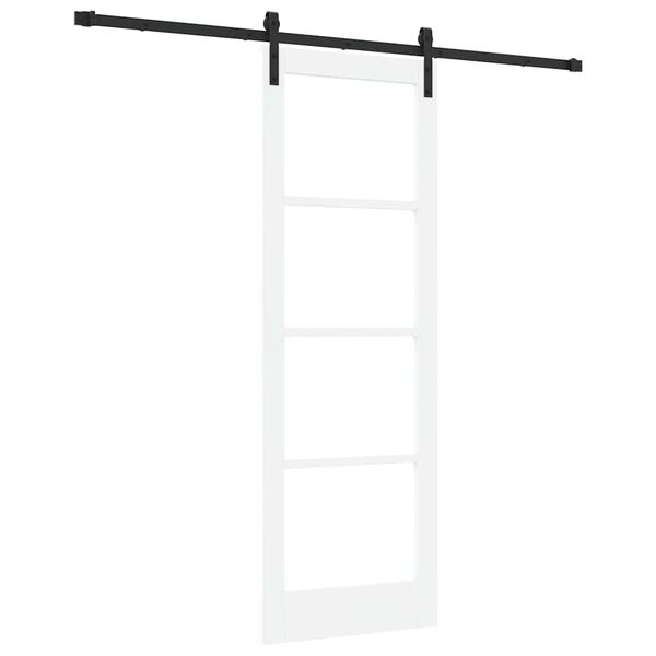 vidaXL Skjutd&ouml;rr ORKDAL Vit 73,5 x 211 cm Massivt talltr&auml; och glas