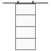 vidaXL Skjutd&ouml;rr med beslag svart 90x205 cm ESG-glas