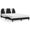 vidaXL Bed "Viana" with Mattress Black and White 140x200 cm Faux Leather