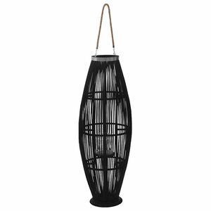 vidaXL H&auml;ngande ljuslykta bambu 95 cm svart