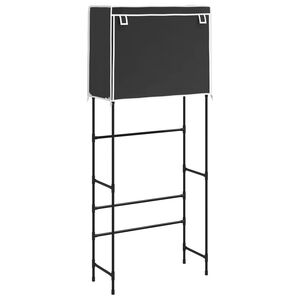 vidaXL Hylla f&ouml;r tv&auml;ttmaskin med 2 hyllplan svart 71x29,5x170,5cm j&auml;rn