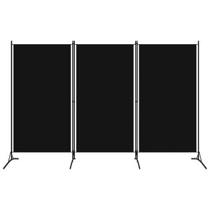 vidaXL Rumsavdelare 3 paneler svart 260x180 cm