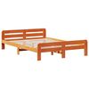 vidaXL S&auml;ngram utan madrass vaxbrun 160x200 cm massiv furu