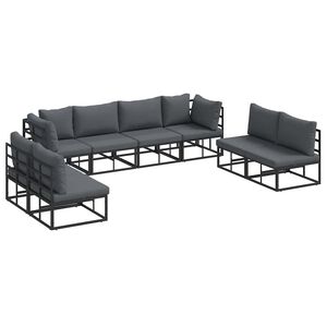 vidaXL Tr&auml;dg&aring;rdsoffset 8 st Svart Aluminium