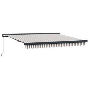 vidaXL Utdragbar markis Ljusgr&aring; och vit. 400 &times; 300 cm