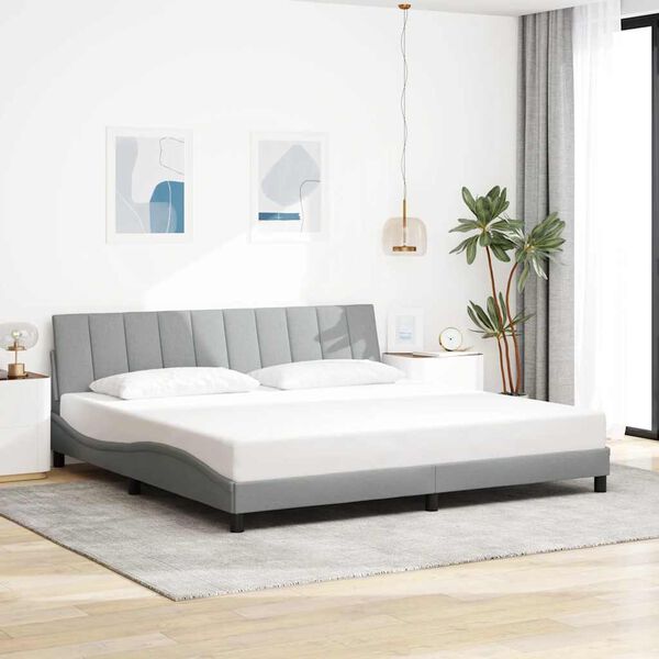 vidaXL Bed Frame without Mattress "Hanko" Light Grey 200x200 cm Fabric