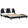 vidaXL Bed Frame "Viana" with LED without Mattress Black and White 160x200 cm