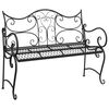 vidaXL Tr&auml;dg&aring;rdsb&auml;nk 2-Antal sittplatser 114 x 56,5 x 90 cm St&aring;l Svart