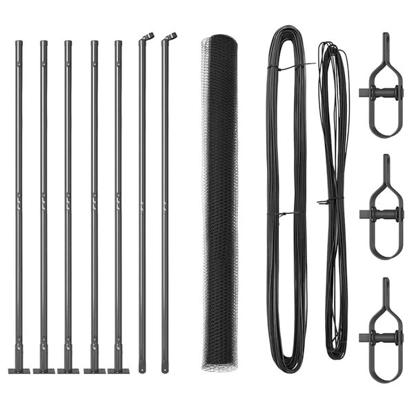 vidaXL St&auml;ngselstolpe Gr&aring; 10 x 1,4 m (25 mm n&auml;t) St&aring;l och PVC