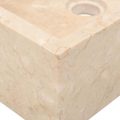 vidaXL Handfat 45x30x12 cm marmor gräddvit högglans