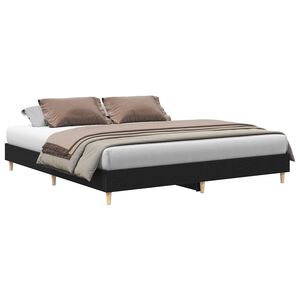 vidaXL S&auml;ngram Svart Ek 203 x 163 x 25 cm Konstruerat tr&auml;