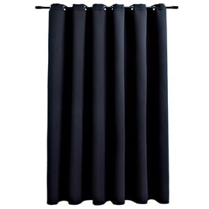 vidaXL M&ouml;rkl&auml;ggningsgardin med metallringar svart 290x245 cm