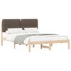 vidaXL S&auml;ngram med Kl&auml;dd Huvudgavel Taupe 150 x 200 cm Massiv furu