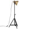 vidaXL Golvlampa 25 W antik m&auml;ssing 35x35x65/95 cm E27