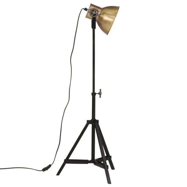 vidaXL Golvlampa 25 W antik m&auml;ssing 35x35x65/95 cm E27