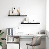 vidaXL Sv&auml;vande v&auml;gghyllor 2 st svart h&ouml;gglans 90x23,5x3,8 cm MDF