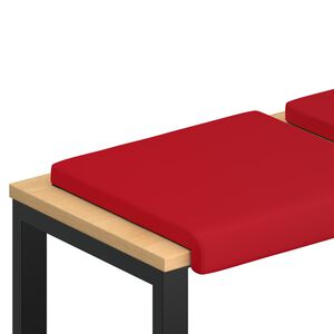 vidaXL B&auml;nk kudde 4 st Konstl&auml;der R&ouml;d Djup 35 cm
