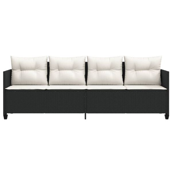 vidaXL Sols&auml;ng med dynor svart konstrotting