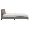 vidaXL Bed with Mattress Taupe 200x200 cm Fabric