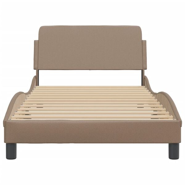 vidaXL Bed Frame "Dover" Cappuccino 100x200 cm Faux Leather