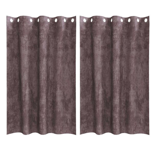vidaXL Sammetsgardiner med gardiner 2 pcs Brun 175 x 140 cm Sammet