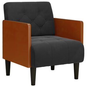vidaXL Soffstol med armst&ouml;d svart 55 cm sammet