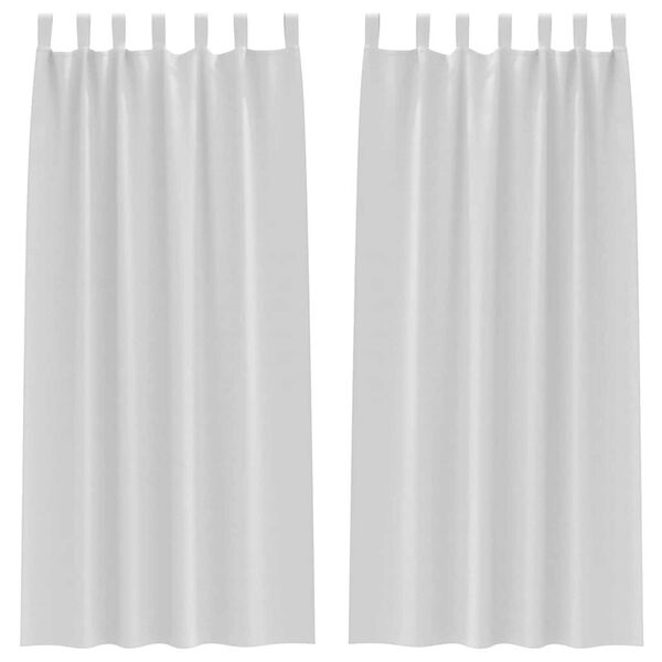 vidaXL M&ouml;rkl&auml;ggningsgardiner med Ringar 2 pcs Ljusgr&aring; 260 x 140 cm