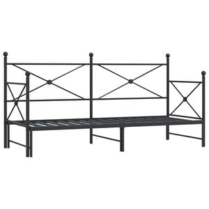 vidaXL Dagb&auml;dd med rull utan madrass svart 75x190 cm st&aring;l