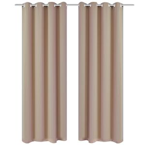 2-pack gr&auml;ddvita m&ouml;rkl&auml;ggningsgardiner med metallringar 135 x 245 cm