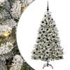 vidaXL Konstgjord julgran 180 cm 300 LED-lampor Varmvit PVC och st&aring;l