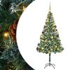 vidaXL Konstgjord julgran med 300 LED-lampor Gr&ouml;n 180 cm PVC och St&aring;l