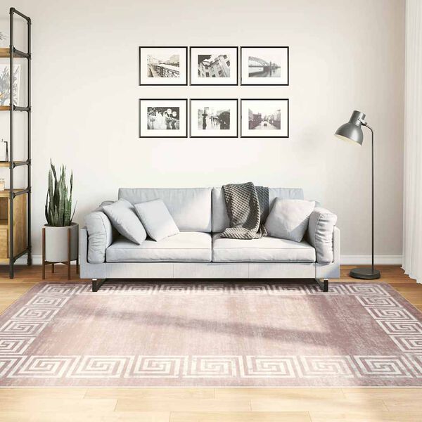 vidaXL Matta tvättbar 160x230 cm beige halkfri