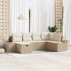 vidaXL Trädgårdsoffset 6 pcs Beige 55 x 62 x 69 cm Poly rattan