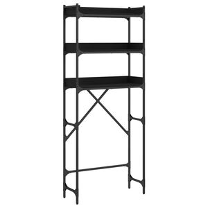 vidaXL Tv&auml;ttmaskinhylla svart 67x25x163 cm konstruerat tr&auml;