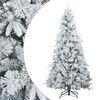 vidaXL Konstgjord Vikbar Julgran Sn&ouml; Flocked Vit 240 cm