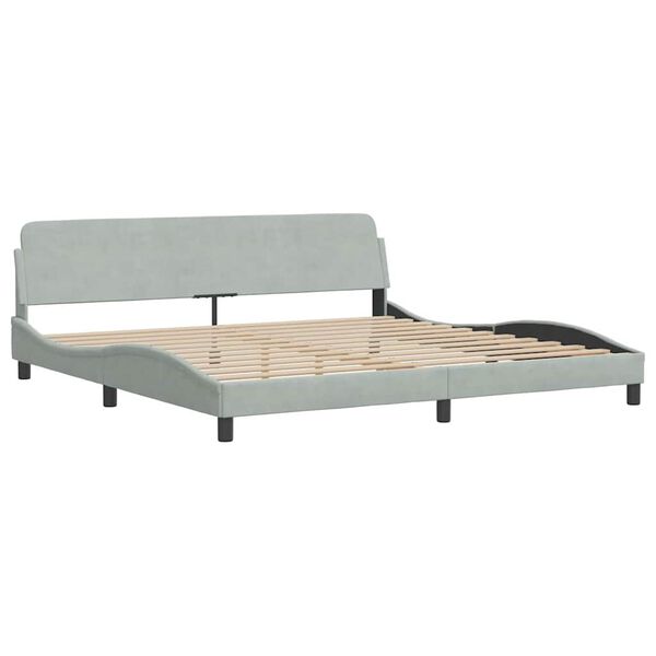vidaXL Bed Frame "Dover" Light Grey 200x200 cm Velvet