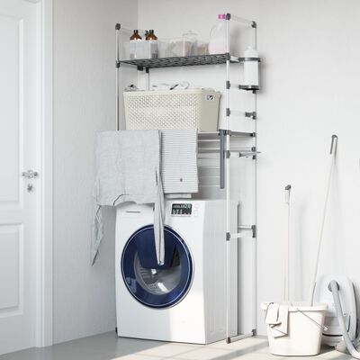 vidaXL Hylla för tvättmaskin 77x52x192 cm aluminium