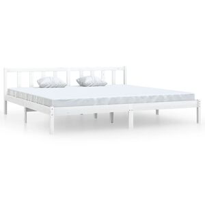 vidaXL S&auml;ngram vit massiv furu 180x200 cm